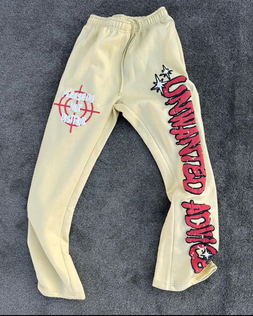 Unwanted Advice Flared Sweats (Cream + Red)