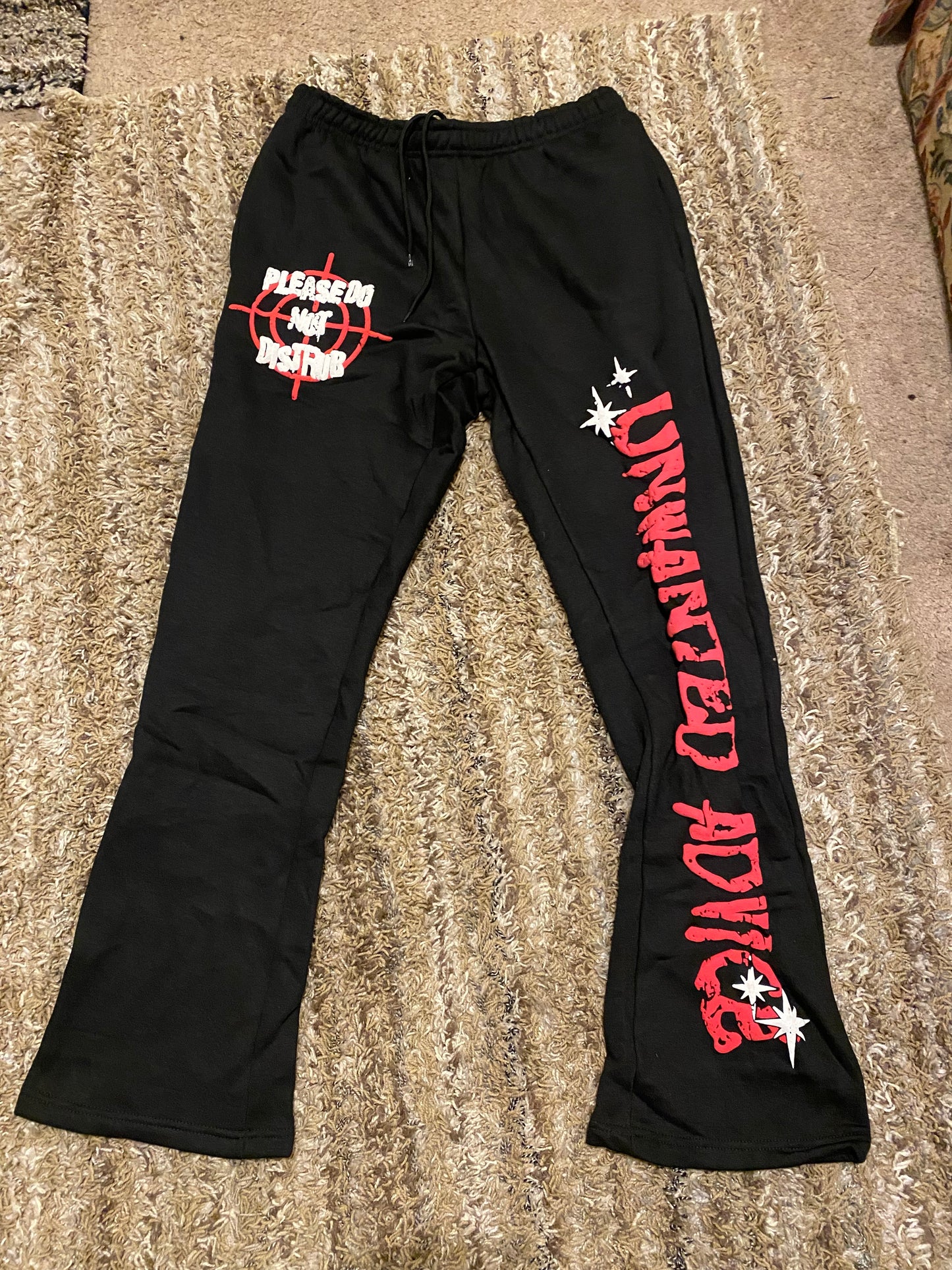 Unwanted Advice Flared Sweatpants Black/Red