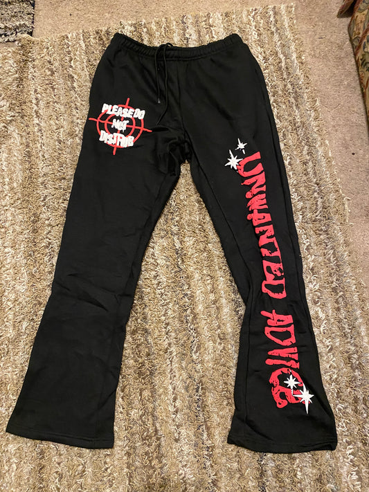 Unwanted Advice Flared Sweatpants Black/Red