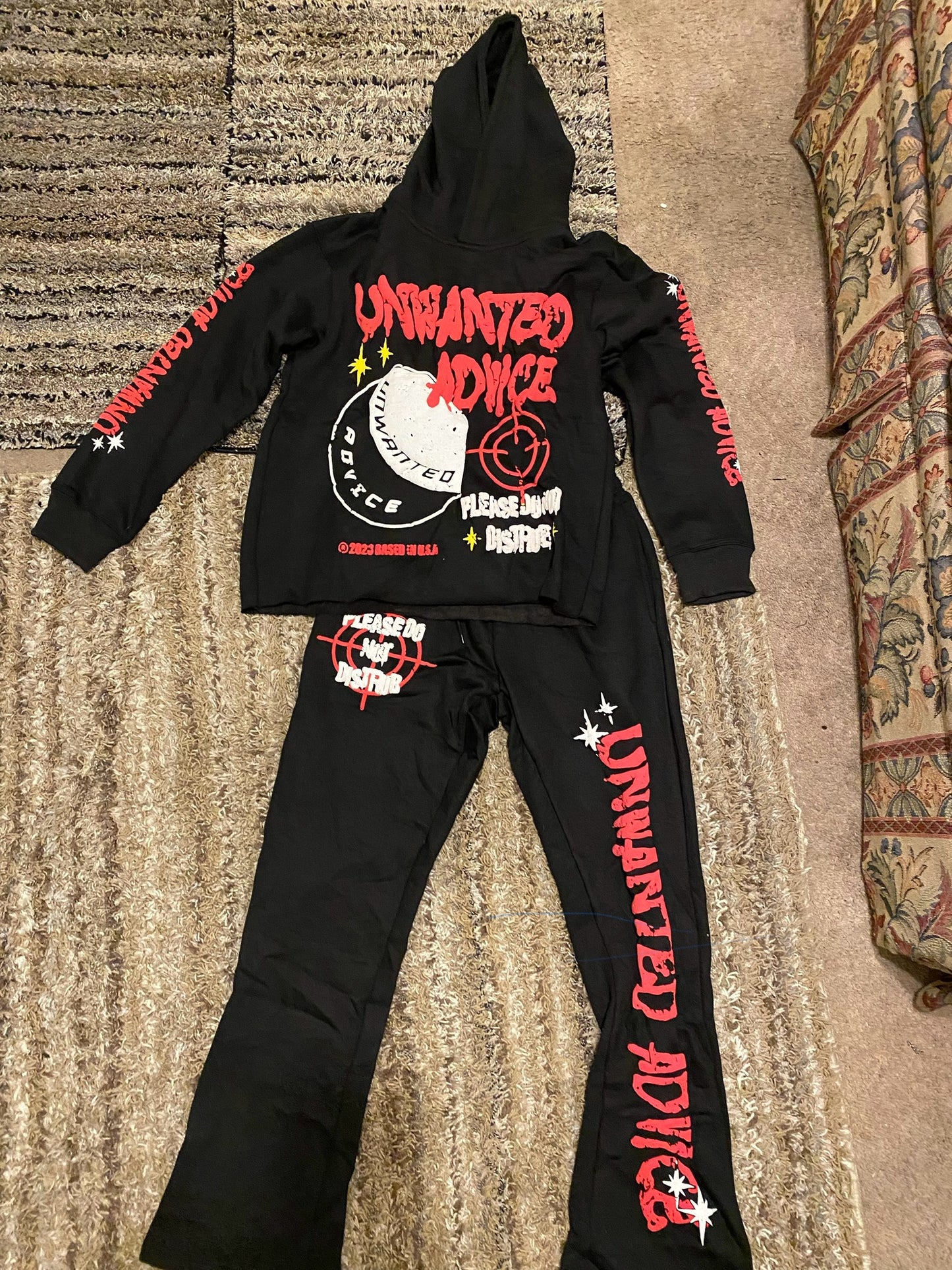 Unwanted Advice Black/Red Tracksuit